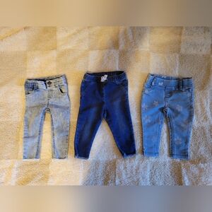 12 Months Baby Girl Jean Bundle Cat & Jack and Garamimals GUC